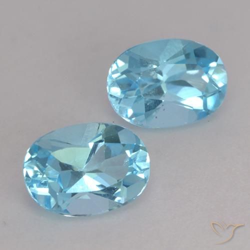 2.08 ct natürliche Swiss Blue Topas-Edelsteine, Oval, VVS-VS