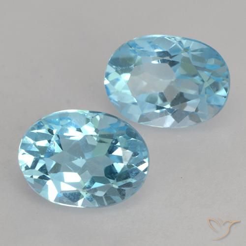 2.46 ct natürliche Swiss Blue Topas-Edelsteine, Oval, VVS-VS