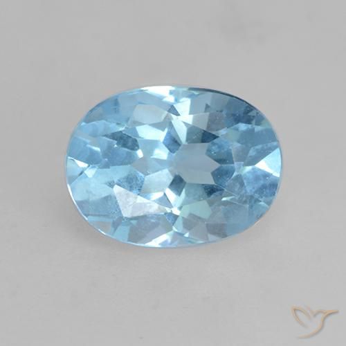 1.24ct Natürlicher Swiss Blue Topas, Oval, VVS-VS