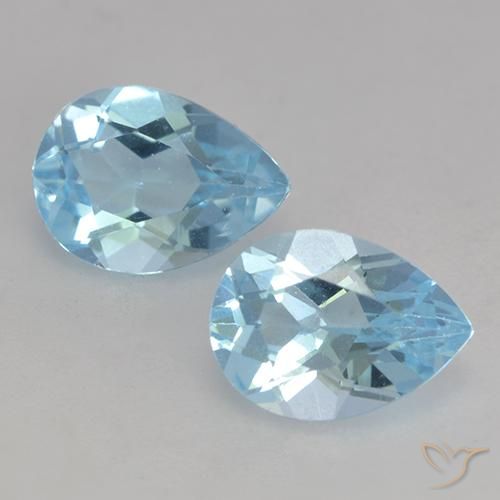 1.74ctw Natürlicher Himmerlblau Topas, Birnenform, VVS-VS