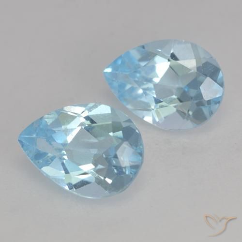 1.74 ct natürliche Himmerlblau Topas-Edelsteine, Birnenform, VVS-VS