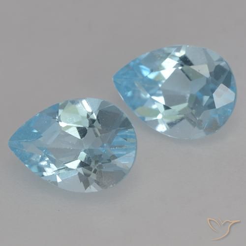 1.76 ct natürliche Himmerlblau Topas-Edelsteine, Birnenform, VS