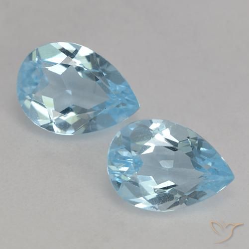1.63ctw Natürlicher Himmerlblau Topas, Birnenform, VS, Photo A