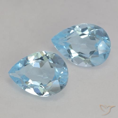 1.63 ct natürliche Himmerlblau Topas-Edelsteine, Birnenform, VS