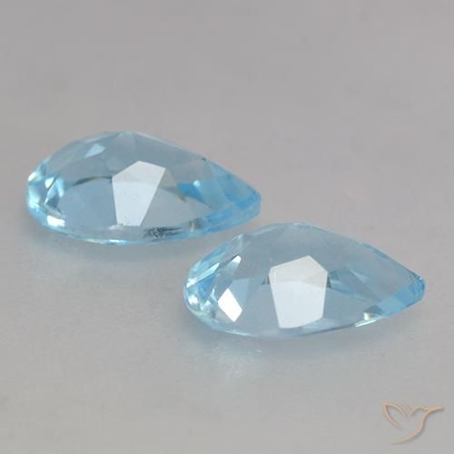 1.63 ct natürliche Himmerlblau Topas-Edelsteine, Birnenform, VS