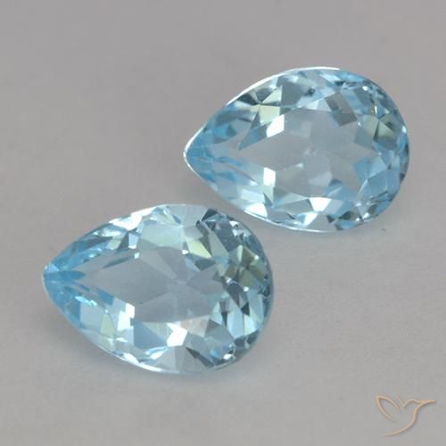 1.87 ct natürliche Himmerlblau Topas-Edelsteine, Birnenform, VVS-VS