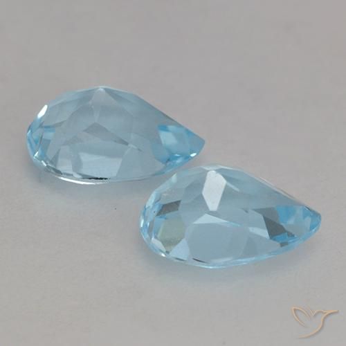 1.87 ct natürliche Himmerlblau Topas-Edelsteine, Birnenform, VVS-VS