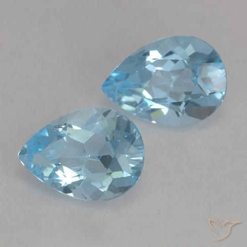 1.73 ct natürliche Swiss Blue Topas-Edelsteine, Birnenform, VVS-VS