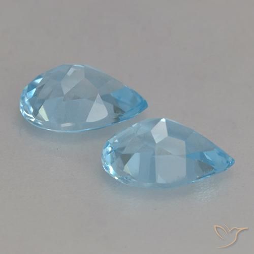 1.73 ct natürliche Swiss Blue Topas-Edelsteine, Birnenform, VVS-VS