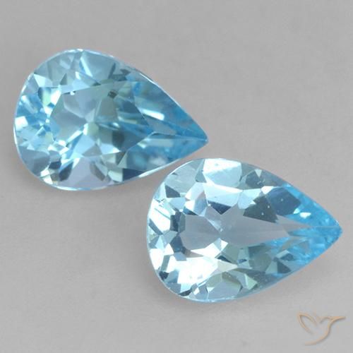 1.53ctw Natürlicher Swiss Blue Topas, Birnenform, VVS-VS, Photo A