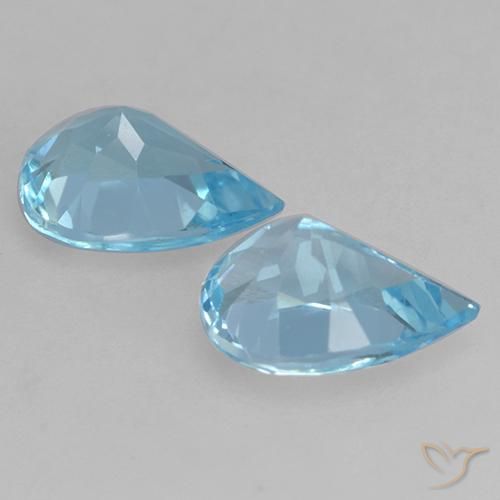 1.53 ct natürliche Swiss Blue Topas-Edelsteine, Birnenform, VVS-VS