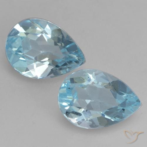 1.62ctw Natürlicher Himmerlblau Topas, Birnenform, VVS-VS