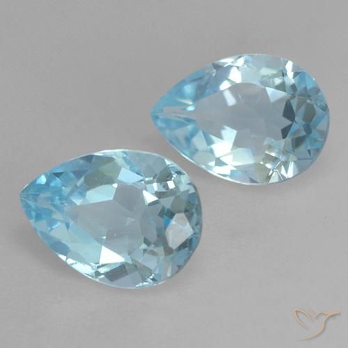 1.72 ct natürliche Himmerlblau Topas-Edelsteine, Birnenform, VVS-VS