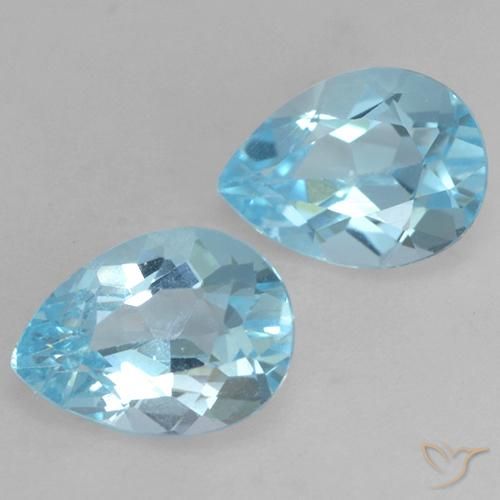 1.75 ct natürliche Himmerlblau Topas-Edelsteine, Birnenform, VS