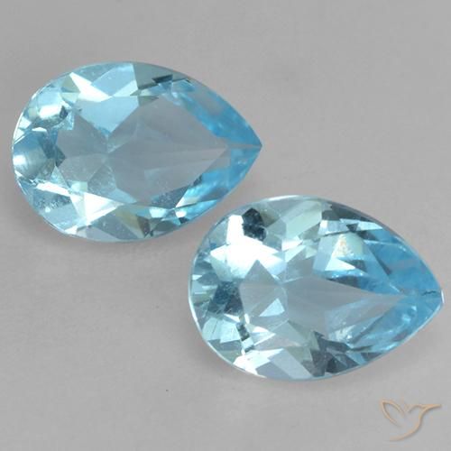 1.69ctw Natürlicher Himmerlblau Topas, Birnenform, VVS-VS