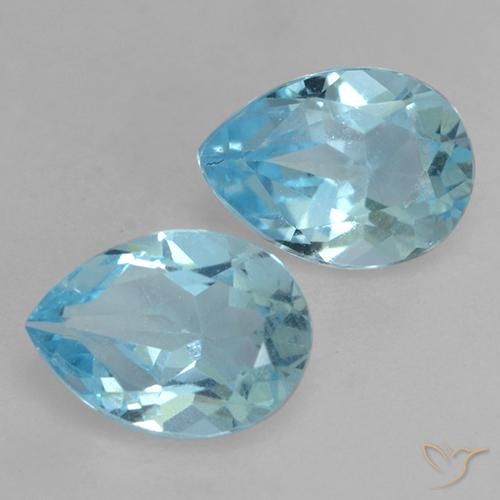 1.69 ct natürliche Himmerlblau Topas-Edelsteine, Birnenform, VVS-VS