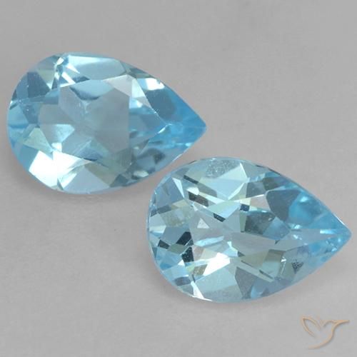 1.53ctw Natürlicher Swiss Blue Topas, Birnenform, VVS-VS