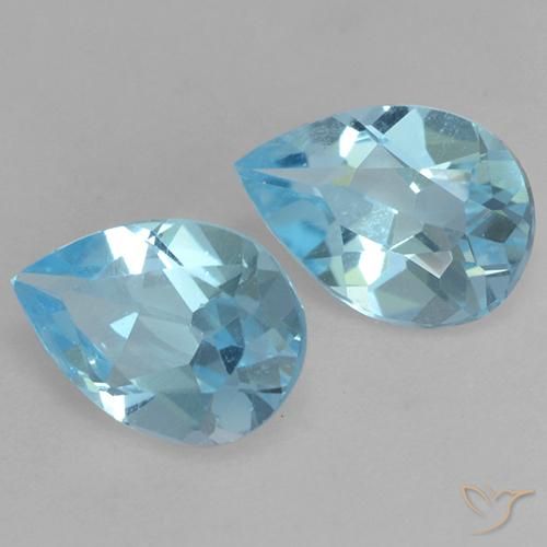 1.53 ct natürliche Swiss Blue Topas-Edelsteine, Birnenform, VVS-VS