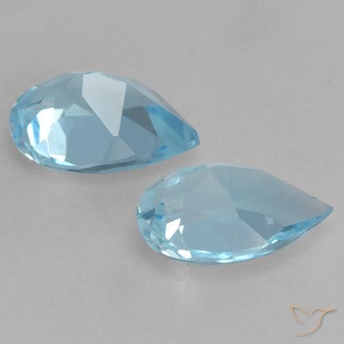 1.53 ct natürliche Swiss Blue Topas-Edelsteine, Birnenform, VVS-VS