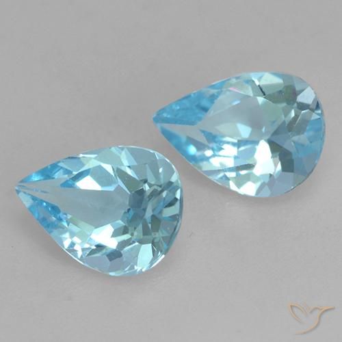 1.52 ct natürliche Himmerlblau Topas-Edelsteine, Birnenform, VVS-VS
