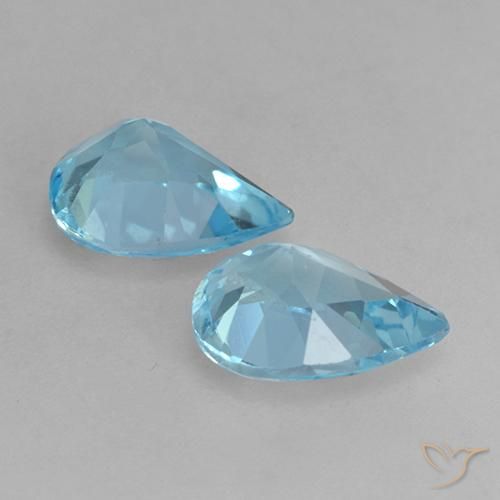 1.52 ct natürliche Himmerlblau Topas-Edelsteine, Birnenform, VVS-VS