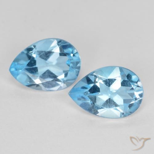 1.69ctw Natürlicher Swiss Blue Topas, Birnenform, VS