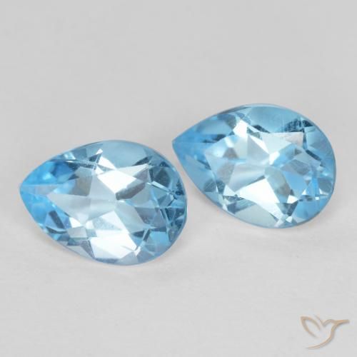1.69 ct natürliche Swiss Blue Topas-Edelsteine, Birnenform, VS