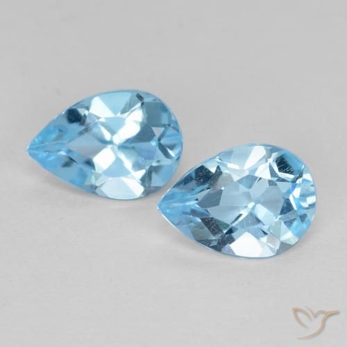 1.56ctw Natürlicher Swiss Blue Topas, Birnenform, VS