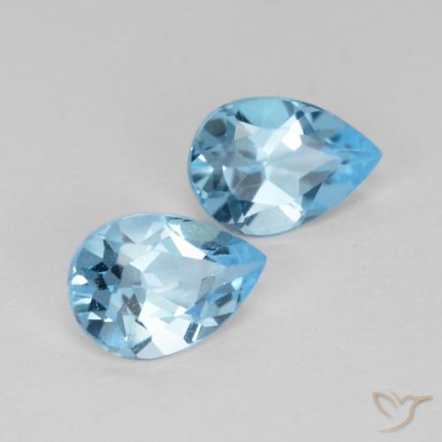 1.56 ct natürliche Swiss Blue Topas-Edelsteine, Birnenform, VS
