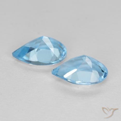 1.56 ct natürliche Swiss Blue Topas-Edelsteine, Birnenform, VS