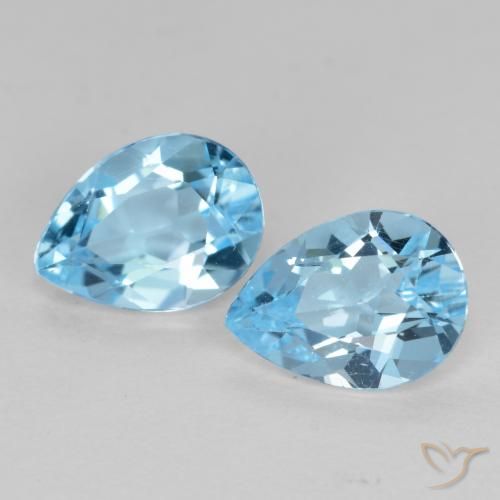 1.73ctw Natürlicher Swiss Blue Topas, Birnenform, VS