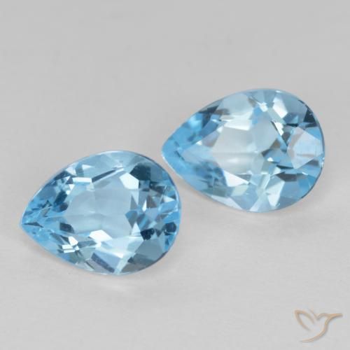 1.73 ct natürliche Swiss Blue Topas-Edelsteine, Birnenform, VS