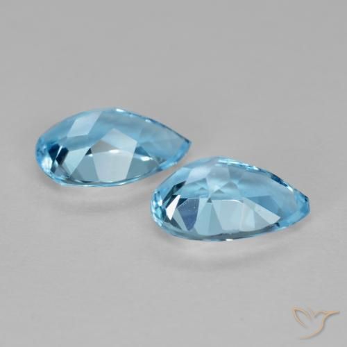 1.63 ct natürliche Himmerlblau Topas-Edelsteine, Birnenform, VS