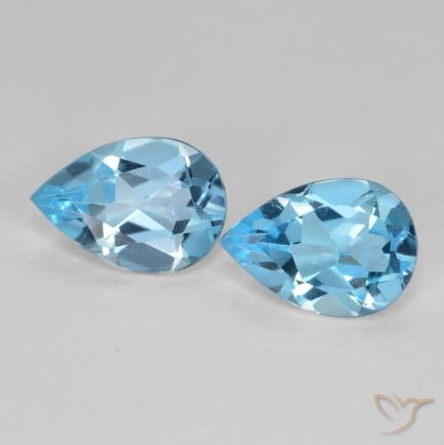1.57ctw Natürlicher Swiss Blue Topas, Birnenform, VS