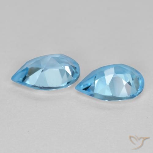 1.57 ct natürliche Swiss Blue Topas-Edelsteine, Birnenform, VS