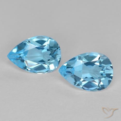 1.65ctw Natürlicher Swiss Blue Topas, Birnenform, VVS-VS, Photo A