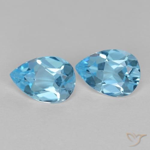 1.65 ct natürliche Swiss Blue Topas-Edelsteine, Birnenform, VVS-VS