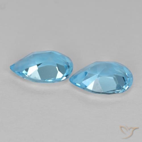 1.65 ct natürliche Swiss Blue Topas-Edelsteine, Birnenform, VVS-VS
