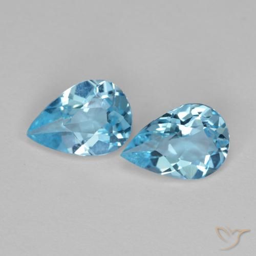 1.35ctw Natürlicher Himmerlblau Topas, Birnenform, VVS-VS