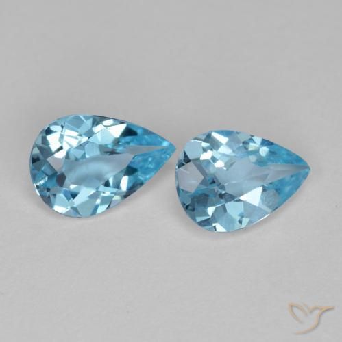 1.35 ct natürliche Himmerlblau Topas-Edelsteine, Birnenform, VVS-VS