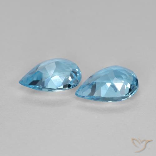 1.35 ct natürliche Himmerlblau Topas-Edelsteine, Birnenform, VVS-VS