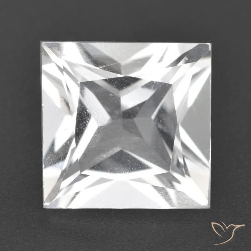 4.42ct Natürlicher Weiß Topas, Quadrat, VVS-VS