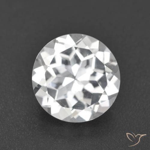 3.62ct Natürlicher Weiß Topas, Runden, VVS-VS