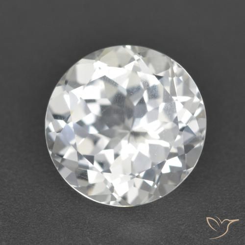 4.29ct Natürlicher Klares Weiß Topas, Runden, VVS