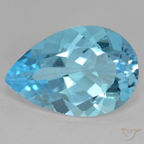 11.62ct Natürlicher Swiss Blue Topas, Birnenform, VVS