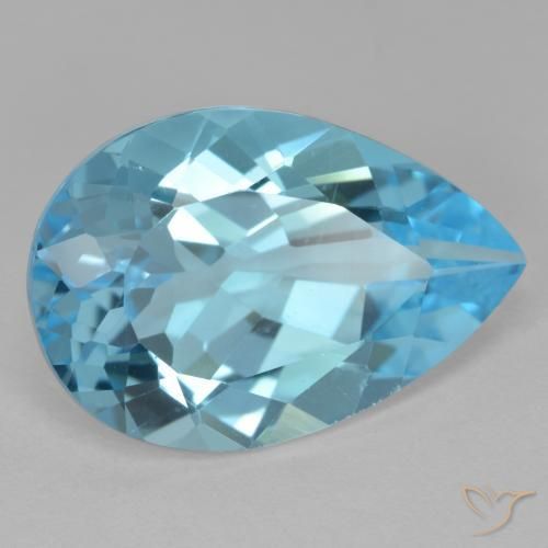 9,17 ctw natürlicher Swiss Blue Topas, Birnenform, VVS