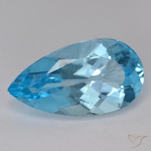 13.99ct Natürlicher Swiss Blue Topas, Birnenform, VS-SI