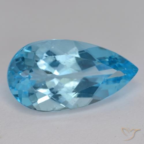 9,17 ctw natürlicher Swiss Blue Topas, Birnenform, VS-SI