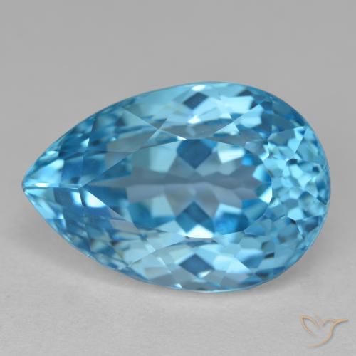 15.71ct Natürlicher Swiss Blue Topas, Birnenform, VVS-VS