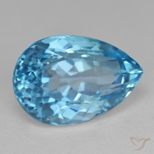 9,17 ctw natürlicher Swiss Blue Topas, Birnenform, VVS-VS